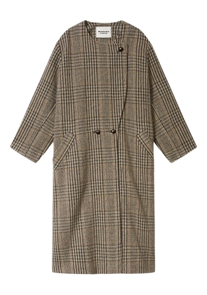 MARANT ÉTOILE Renee checked button coat - Brown