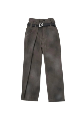 BONBOM Belt-Press-Made Tuck trousers - Grey