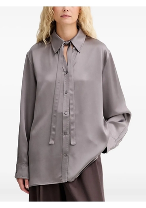 Isabelle Blanche tie-detail shirt - Grey