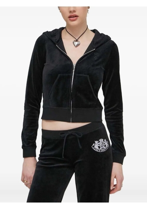 Juicy Couture embroidery-logo zip-up hoodie - Black