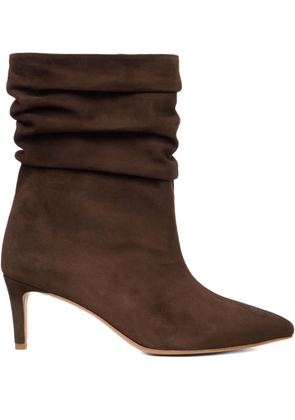 GINISSIMA 65mm Eva ruched suede boots - Brown
