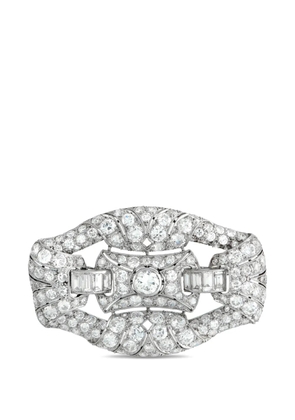 LB Exclusive diamond art-deco brooch - Silver