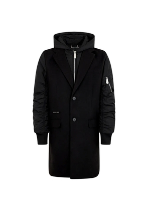 Philipp Plein hooded single-breasted coat - Black