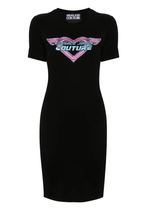 Versace Jeans Couture rhinestone-embellished mini dress - Black