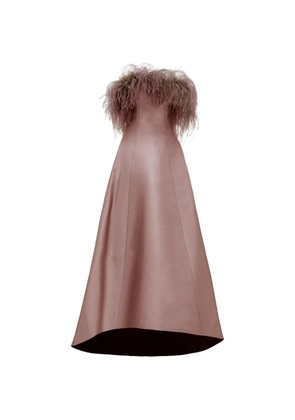 Gemy Maalouf off-shoulder feathers maxi dress - Pink