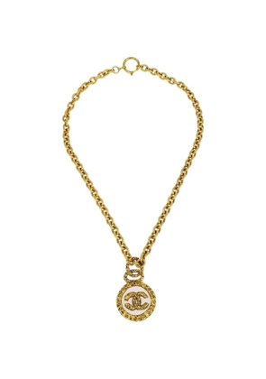 CHANEL Pre-Owned 1993 logo-medallion chain necklace - Gold