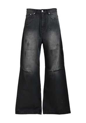 BREATH distressed-detail logo-patch jeans - Grey