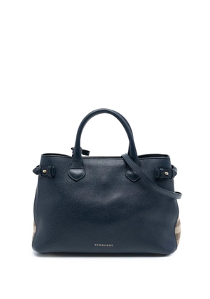 Burberry Pre-Owned 2000-2017 Medium Leather and House Check Banner satchel - Blue