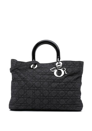 Christian Dior Pre-Owned 1999 Extra Large Denim Cannage Lady Dior satchel - Black