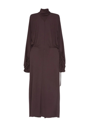 Lanvin gathered midi dress - Brown