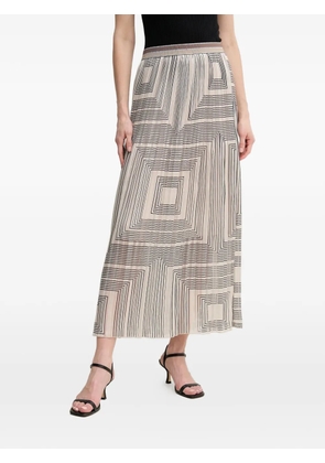 Marc Aurel geometric pleated midi skirt - Neutrals