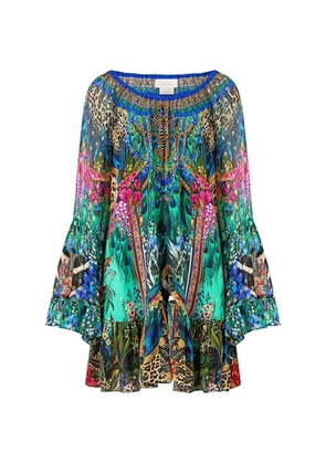 Camilla frill A-line mini dress - Green