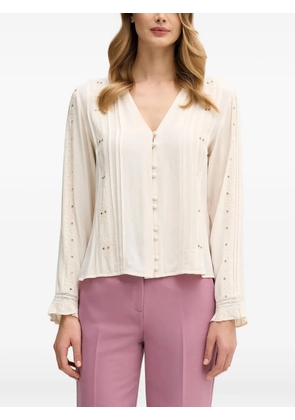Hoss Intropia embroidered button-down shirt - Neutrals