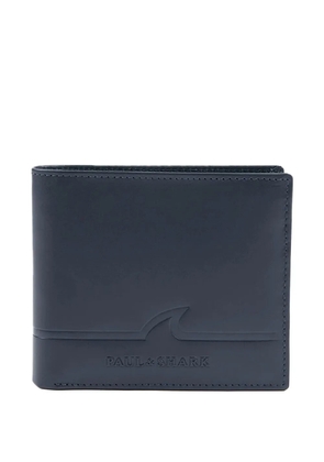 Paul & Shark logo-debossed leather wallet - Blue