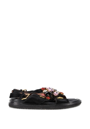 Marni Pre-Owned 2023 Fussbett embellished sandals - Black