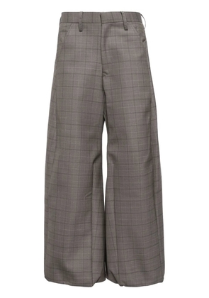 Doublet Robot wide-leg wool trousers - Brown