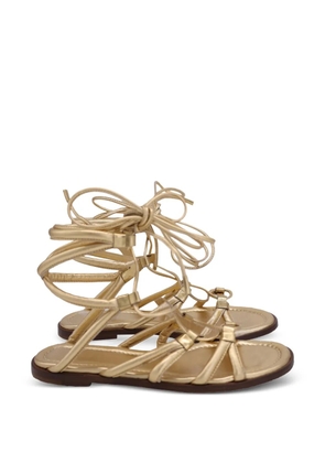 Gianvito Rossi lace-up flat sandals - Gold