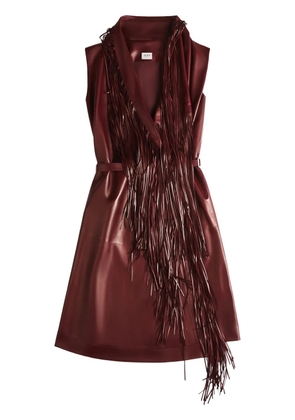 Tod's leather midi dress - Red