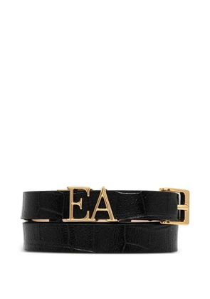 Emporio Armani croc-embossed buckle belt - Black