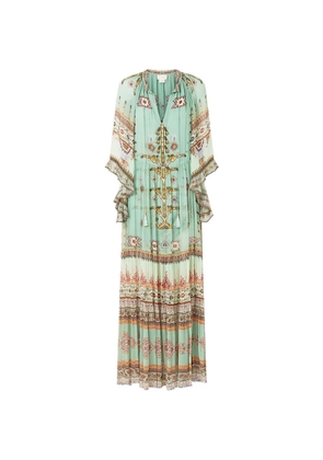 Camilla Legend Has It wide-sleeve gathered maxi dress - Green