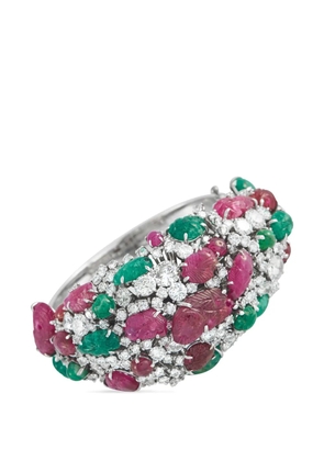 LB Exclusive diamond and gemstone bangle - Silver