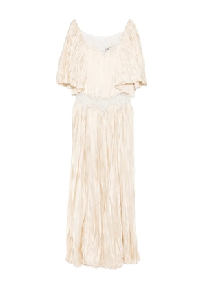 Rochas lace ruffled dress - Neutrals