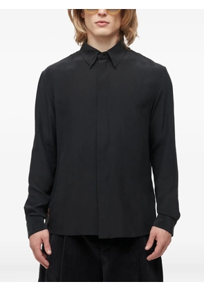 Osklen rose-embroidery silk shirt - Black