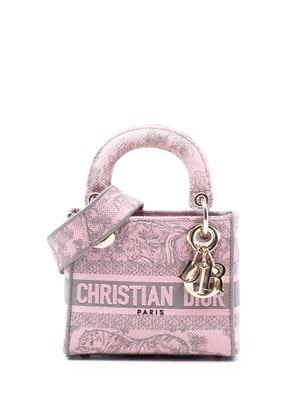 Christian Dior Pre-Owned 2023 Mini Embroidered Canvas Toile De Jouy Lady D Lite satchel - Pink