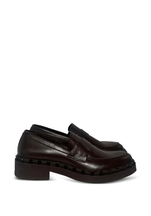 Valentino Garavani Pre-Owned rockstud loafers - Brown