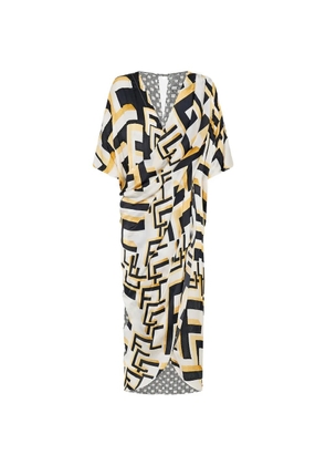 Camilla V-neck kaftan - White