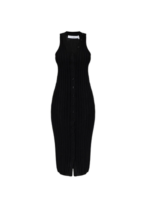 IRO Lyliane button-up ribbed midi dress - Black