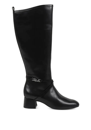 Karl Lagerfeld Bonnie logo-strap boots - Black