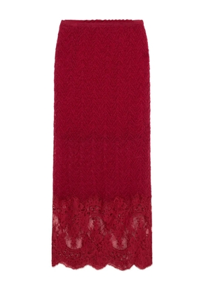 Blumarine lace midi skirt - Red