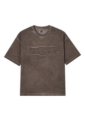 izzue Embroidered-logo cotton T-shirt - Brown