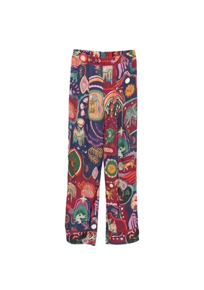 FARM Rio elasticated-waistband patterned trousers - Blue