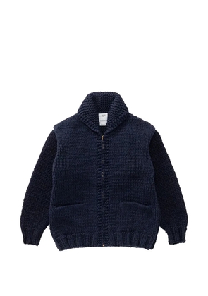 visvim zip shawl-collar cardigan - Blue