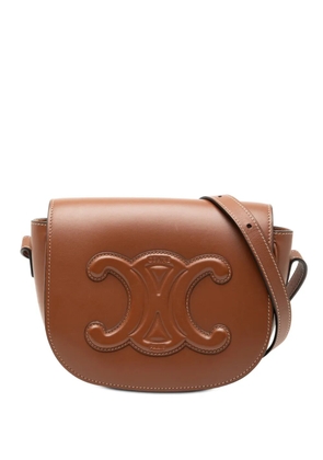 Celine Pre-Owned 2021 Medium Calfskin Cuir Triomphe Folco crossbody bag - Brown