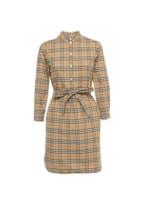 Burberry Pre-Owned check-print belted shirt dress - Neutrals