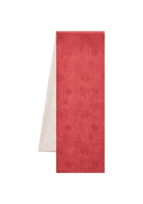 Shanghai Tang patterned scarf - Red