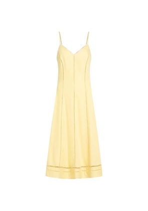 Karl Lagerfeld midi embroidery-detail dress - Yellow