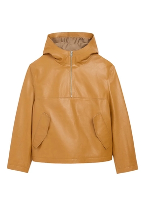 AMI Paris hooded cow leather jacket - Brown