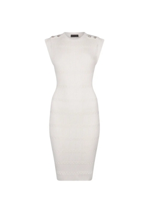 LIU JO button-detail knitted mini dress - Neutrals