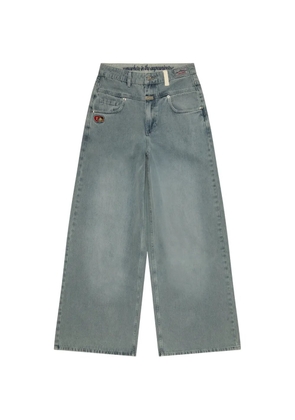 AAPE BY *A BATHING APE® embroidered wide-leg jeans - Blue