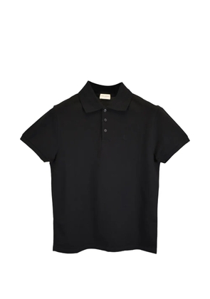Saint Laurent Pre-Owned Cassandre logo-embroidered polo shirt - Black