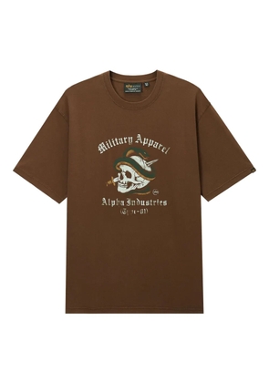 Alpha Industries skull graphic T-shirt - Brown
