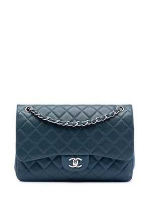 CHANEL Pre-Owned 2014-2015 Jumbo Classic Caviar Double Flap shoulder bag - Blue