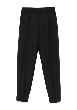 ALPHA STUDIO pleated turn-up cuffs trousers - Black
