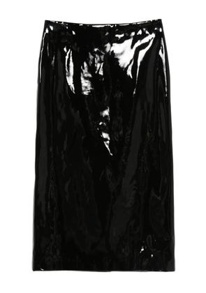 MSGM patent-finish faux-leather midi skirt - Black