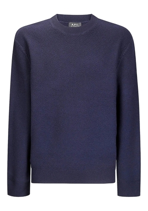 A.P.C. textured wool crew-neck sweater - Blue