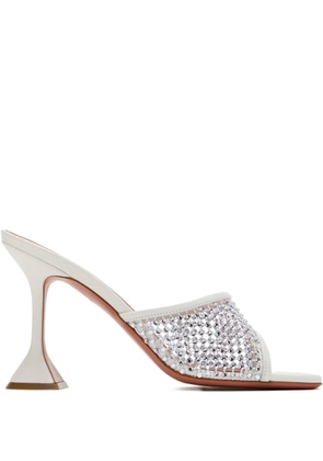 Amina Muaddi 95mm rhinestone-embellished sandals - White